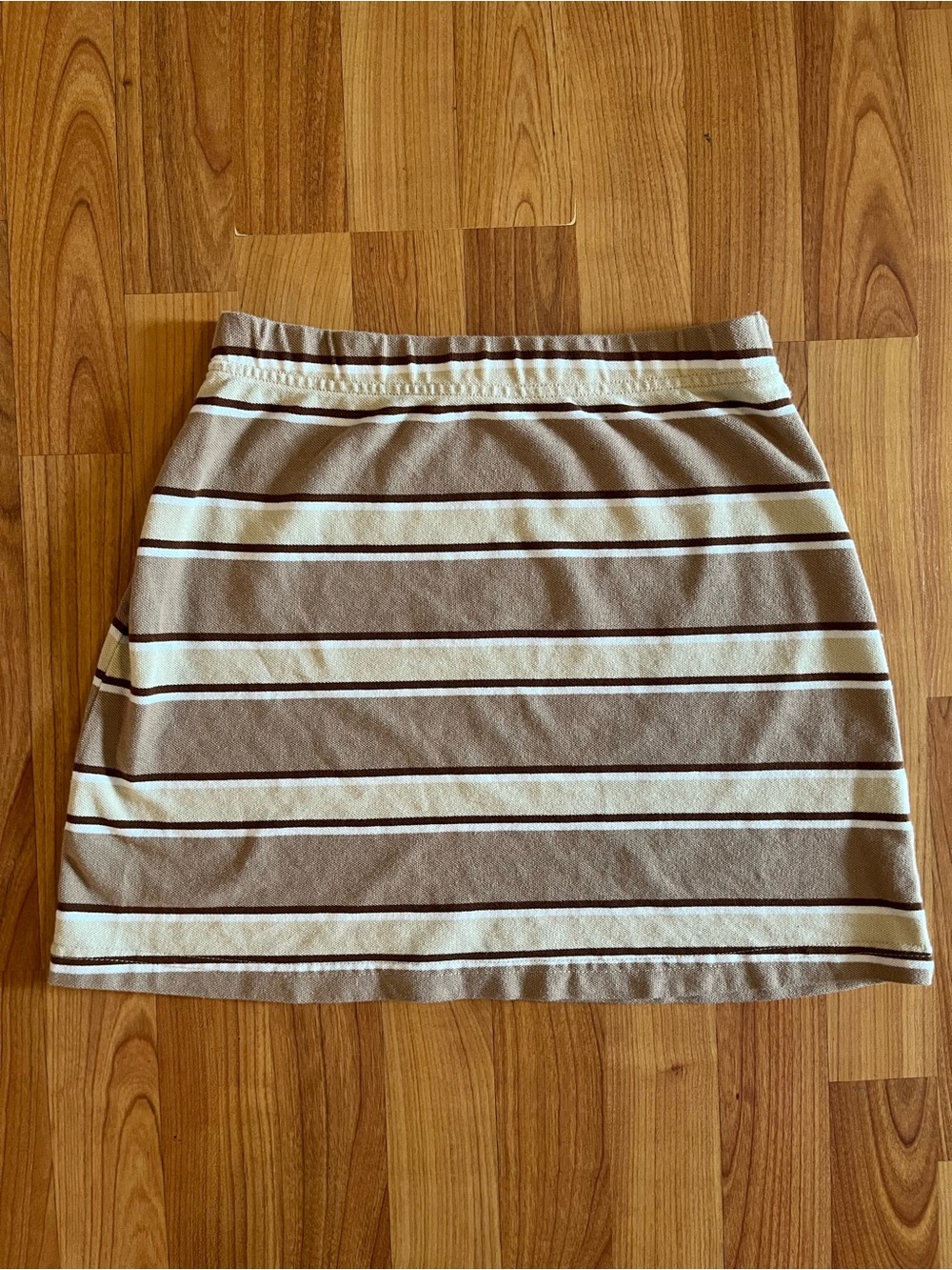 Glassons Striped Beige and Cream Women's Knit Skirt